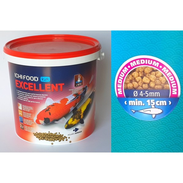 Bassin de jardin : ICHI FOOD EXCELLENT 4KG MEDIUM, Nourriture Ichi Food-Aquatic Science