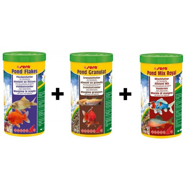 Bassin de jardin : pack 3L Flakes-Granulat-Mix Royal, Fin de série