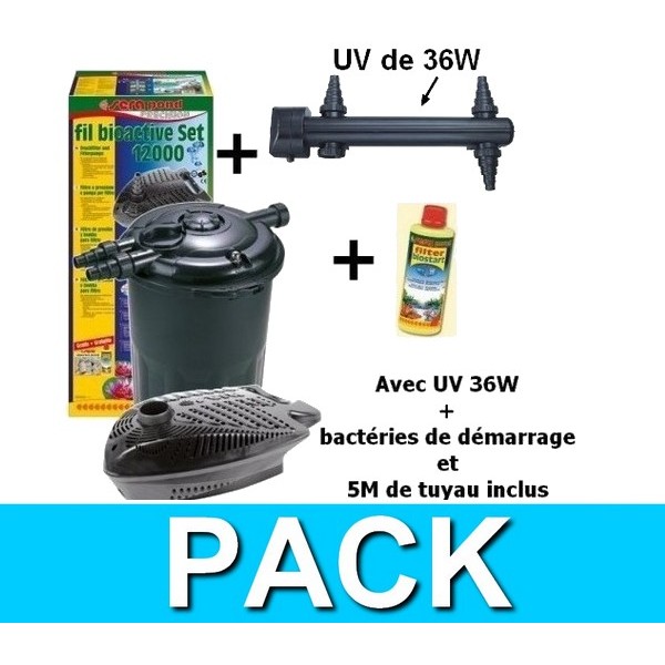 Bassin de jardin : SERA KIT 12000 SET 12000 + UV 36W, Kits SeraPond