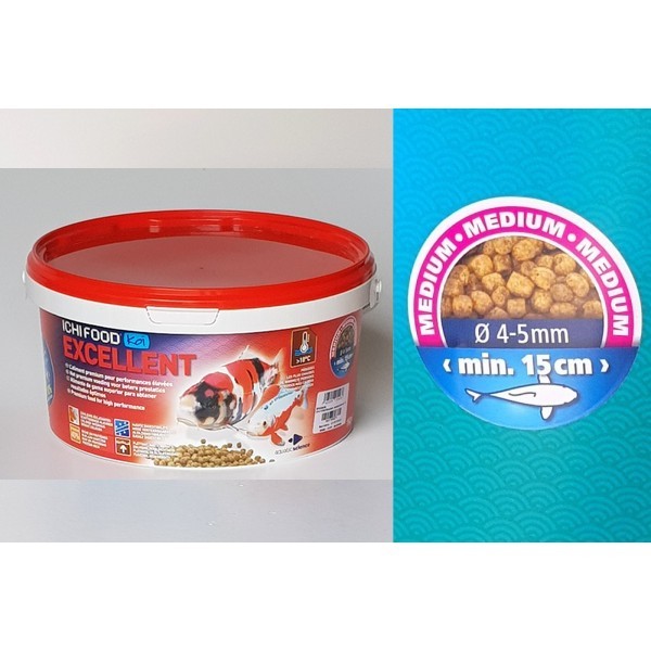 Bassin de jardin : ICHI FOOD EXCELLENT 1KG MEDIUM, Nourriture Ichi Food