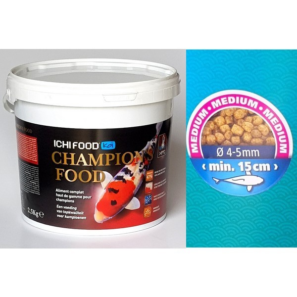 Bassin de jardin : iCHI FOOD CHAMPION'S 2.5KG MEDIUM, Nourriture Ichi Food-Aquatic Science