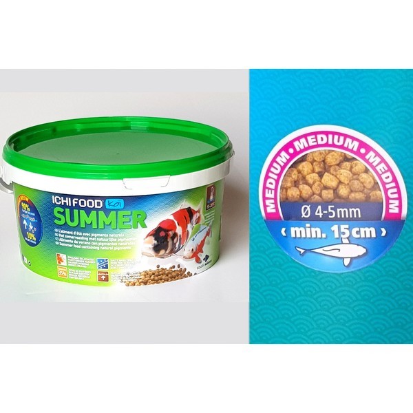 Bassin de jardin : ICHI FOOD SUMMER 1KG MEDIUM, Nourriture Ichi Food-Aquatic Science