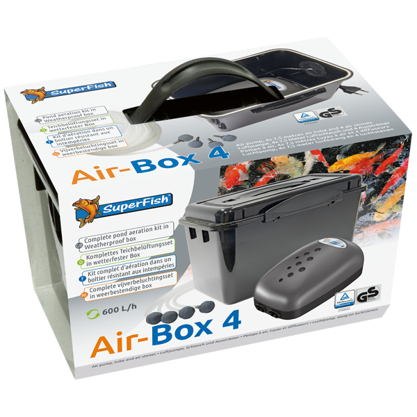 Bassin de jardin : AIR BOX 600 L/H NR4, Pompe à air bassin