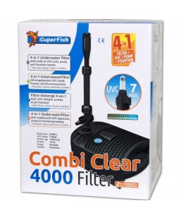 Bassin de jardin : Filtre combi clear 4000- UV 7W - pompe 1950 L/H, Kit Superfish