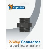 Bassin de jardin : POND 2 SORTIES CONNECTOR BLISTER 1", Raccord fileté cannelé