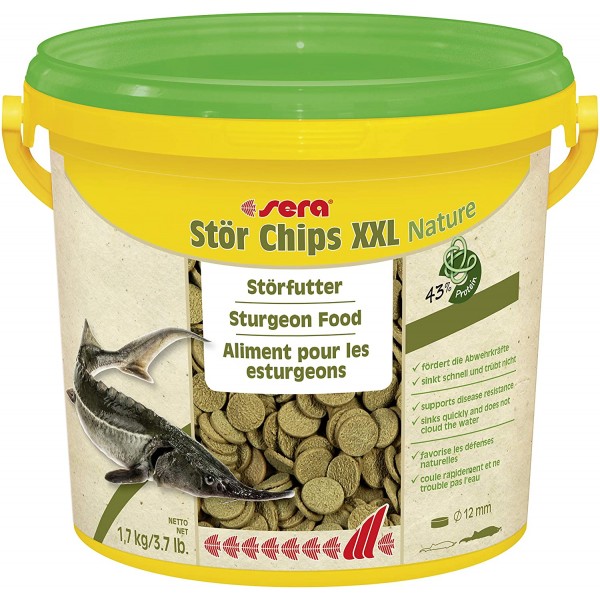 Bassin de jardin : SERA esturgeons chips XXL 3.8L (1.7kg), Nourriture Serapond