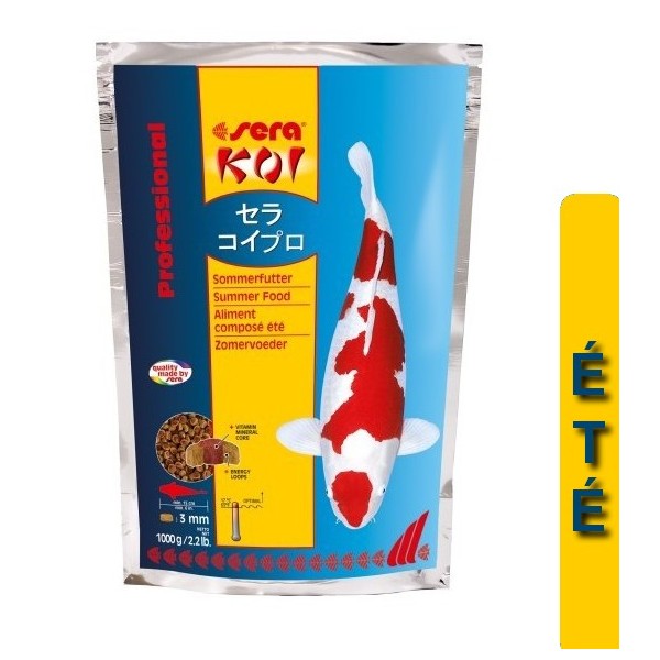 Bassin de jardin : SERA KOI Professional été 1KG, Nourriture Serapond