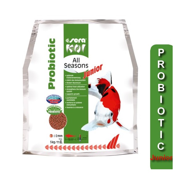 Bassin de jardin : 5KG Koi Junior All Seasons Probiotic, Nourriture Serapond