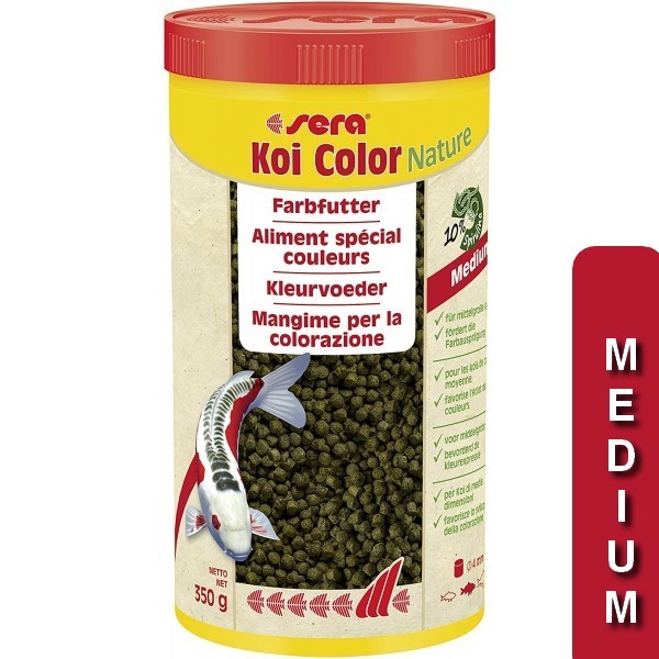 Bassin de jardin : SERA KOI COLOR Medium 1L (350g), Nourriture Serapond