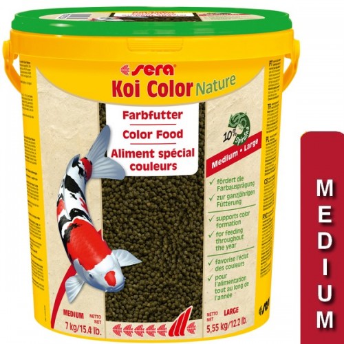 Bassin de jardin : SERA KOI COLOR MEDIUM 21L (7KG), Nourriture Serapond