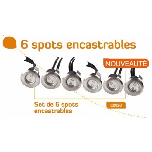 Bassin de jardin : Set de 6 spots encastrables, Fin de série