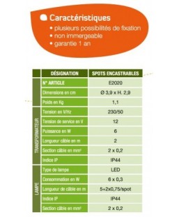 Bassin de jardin : Set de 6 spots encastrables, Fin de série