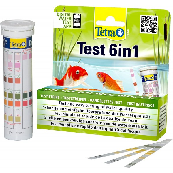 Bassin de jardin : TETRA POND TEST 6 EN 1 (25 bandelettes), Tests pour bassin