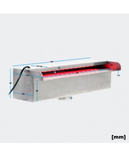 Bassin de jardin : Lame d‘eau 30cm LED Acier affiné Cascade, Fin de série