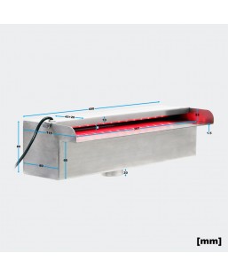 Bassin de jardin : LAME D‘EAU 40CM LED ACIER AFFINÉ CASCADE, Fin de série