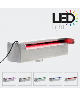 Bassin de jardin : LAME D‘EAU 60CM LED ACIER AFFINÉ CASCADE, Fin de série