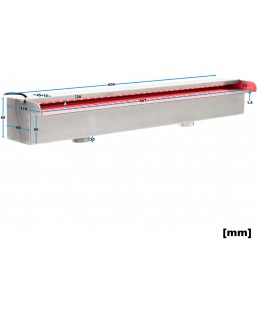 Bassin de jardin : LAME D‘EAU 60CM LED ACIER AFFINÉ CASCADE, Fin de série