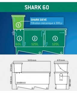 Bassin de jardin : Shark 60 avec préfiltre à grille/matala biocerapond, Filtre Aquatic science