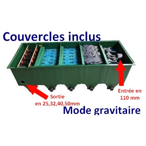 Bassin de jardin : FILTRE EDOUNA 5 UPFLOW MODE GRAVITAIRE (COUVERCLES+BIOCERAPOND), Fin de série