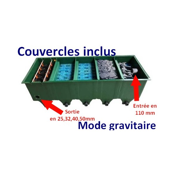 Bassin de jardin : FILTRE EDOUNA 5 UPFLOW MODE GRAVITAIRE (COUVERCLES+BIOCERAPOND), Fin de série