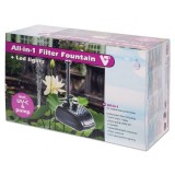 Bassin de jardin : Filter Fountain tout en 1 avec éclairage, Kit filtration immergés