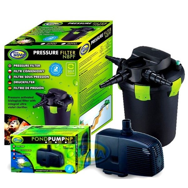 Bassin de jardin : KIT NBPF 6000 AQUANOVA + pompe 2000 L/H, Kit Bassin de 0 à 5 m3