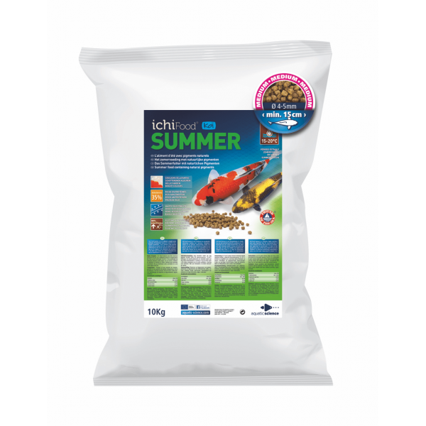 Bassin de jardin : ICHI FOOD SUMMER 10KG MEDIUM, Nourriture Ichi Food