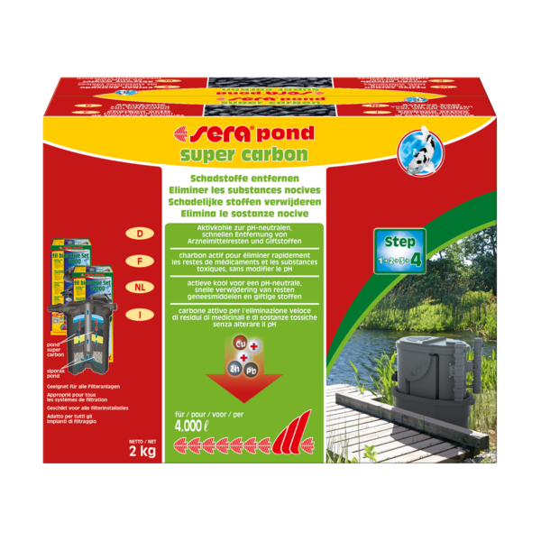 Bassin de jardin : Super carbon 2kg (élimine substances nocives), Traitements Sera