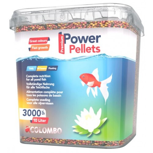 Bassin de jardin : COLOMBO POWER PELLET PREMIUM 10L 3KG, Nourriture colombo