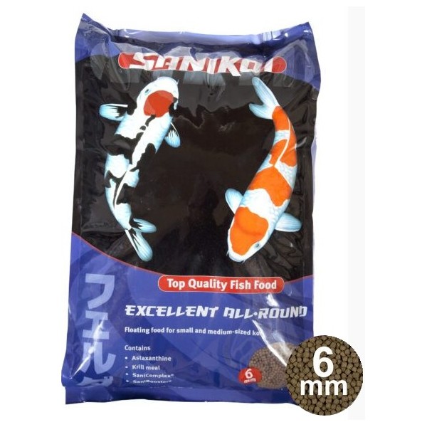 Bassin de jardin : EXCELLENT ALL-ROUND 6MM 4.5KG (10L), Nourriture Sanikoï