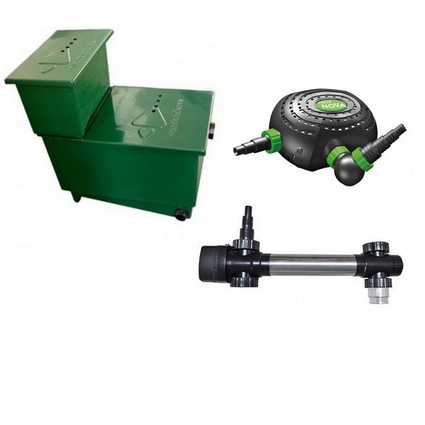 Bassin de jardin : kit Shark Aquatic Science 12M3 empoissonnés, Fin de série