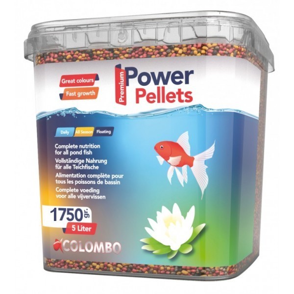 Bassin de jardin : COLOMBO POWER PELLET PREMIUM 5L 1750G, Nourriture colombo