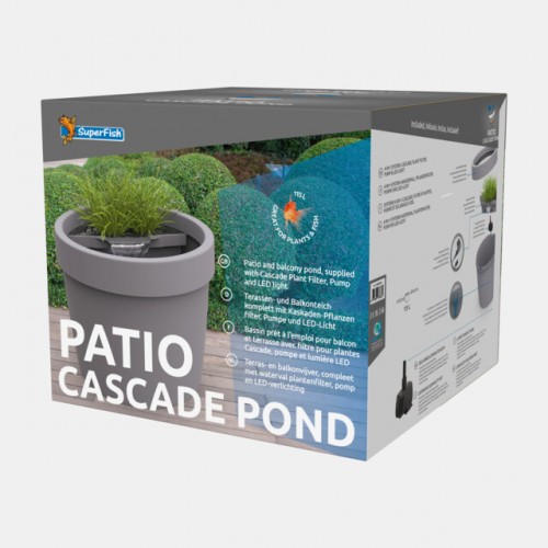 Bassin de jardin : Patio Pond 115L avec cascade et rampe LED, Patio Pond bassin pret a l'emploi