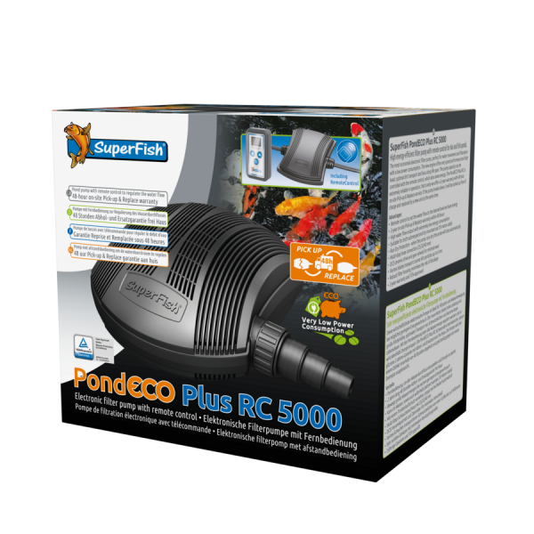 Bassin de jardin : Pond Eco Plus RC 5000 variateur (2000 à 5000 L/H), Pompes Superfish