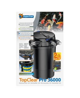 Bassin de jardin : SUPERFISH FILTRE TOPCLEAR pro 36000 UVC55W, Kit Superfish