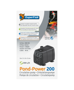 Bassin de jardin : Pond power 200 (200L/H), Pompes Superfish