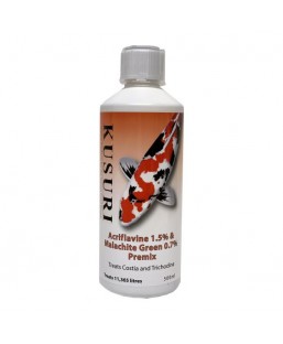 Bassin de jardin : KUSURI ACRIFLAVINE MALACHITE GREEN PREMIX 500ml, Fin de série