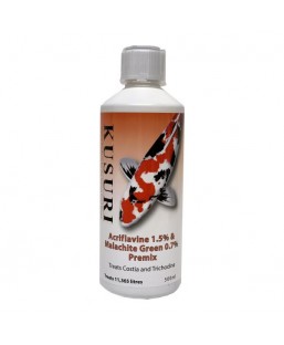 Bassin de jardin : KUSURI ACRIFLAVINE MALACHITE GREEN PREMIX 500ml, MALADIE POINTS BLANCS