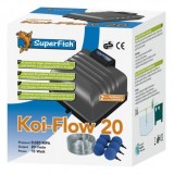 Bassin de jardin : KIT COMPLET Koi-Flow 20 (1200L/H), Pompe à air bassin