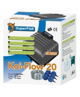 Bassin de jardin : KIT COMPLET Koi-Flow 20 (1200L/H), Pompe à air bassin