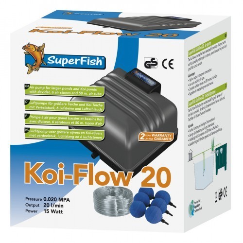 Bassin de jardin : Koi-Flow 20 (1200L/H), Pompe à air bassin Bassin de jardin : Koi-Flow 20 (1200L/H), Pompe à air bassin
