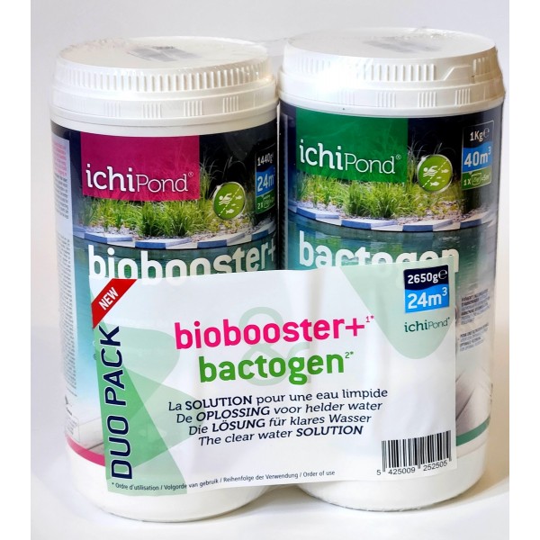 Bassin de jardin : Duo Pack Biobooster 24000 + Bactogen 40000, Traitement Aquatic Science