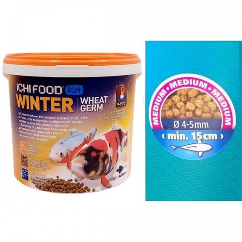 Bassin de jardin : ICHIFOOD WINTER 4KG MEDIUM COULANT, Nourriture Ichi Food