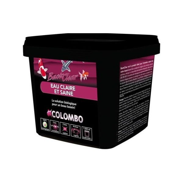 Bassin de jardin : COLOMBO BACTOCLEAR 1000 ML(bassin de 20M3), Traitement Colombo