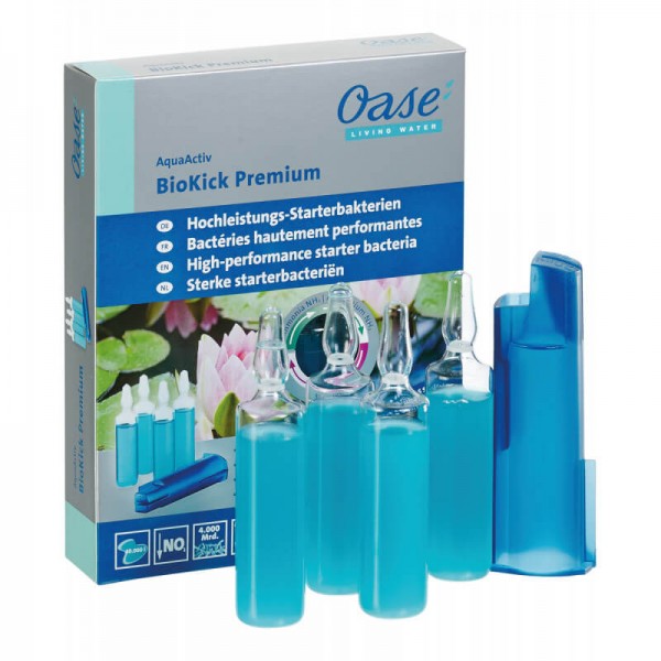 Bassin de jardin : AquaActiv BioKick Premium 4X 20ml (40m3), Bactéries