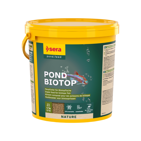 Bassin de jardin : sera Pond Biotop poissons de riviere 3.8L (1.7kg), Nourriture Serapond