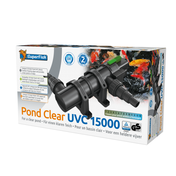 Bassin de jardin : Pond clear UVC 15000 18W (NEW2024), UV pour bassin de 0 à 30 W